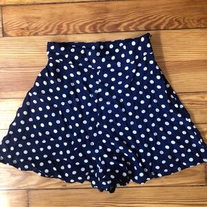 Trashy Diva High Waisted Shorts Big Polka Blue White Dots Size 2 Fits Like 0 00